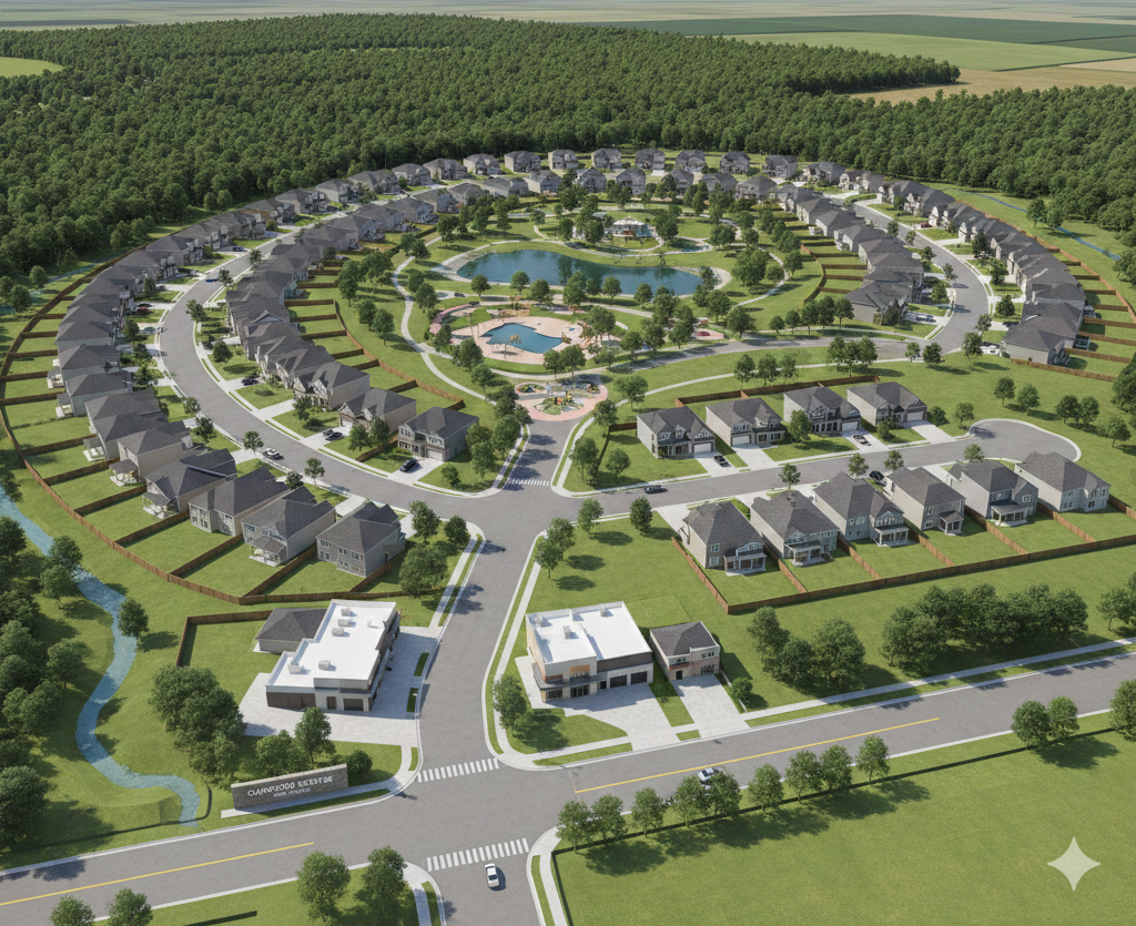 Khu ở thấp tầng quanh không gian cây xanh và mặt nước