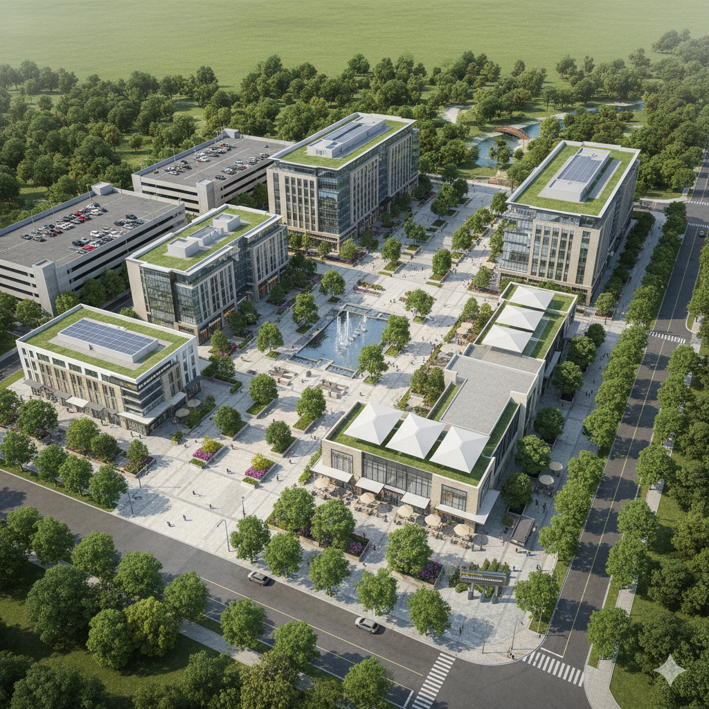 Mặt bằng tổng thể chi tiết với san nền và hạ tầng